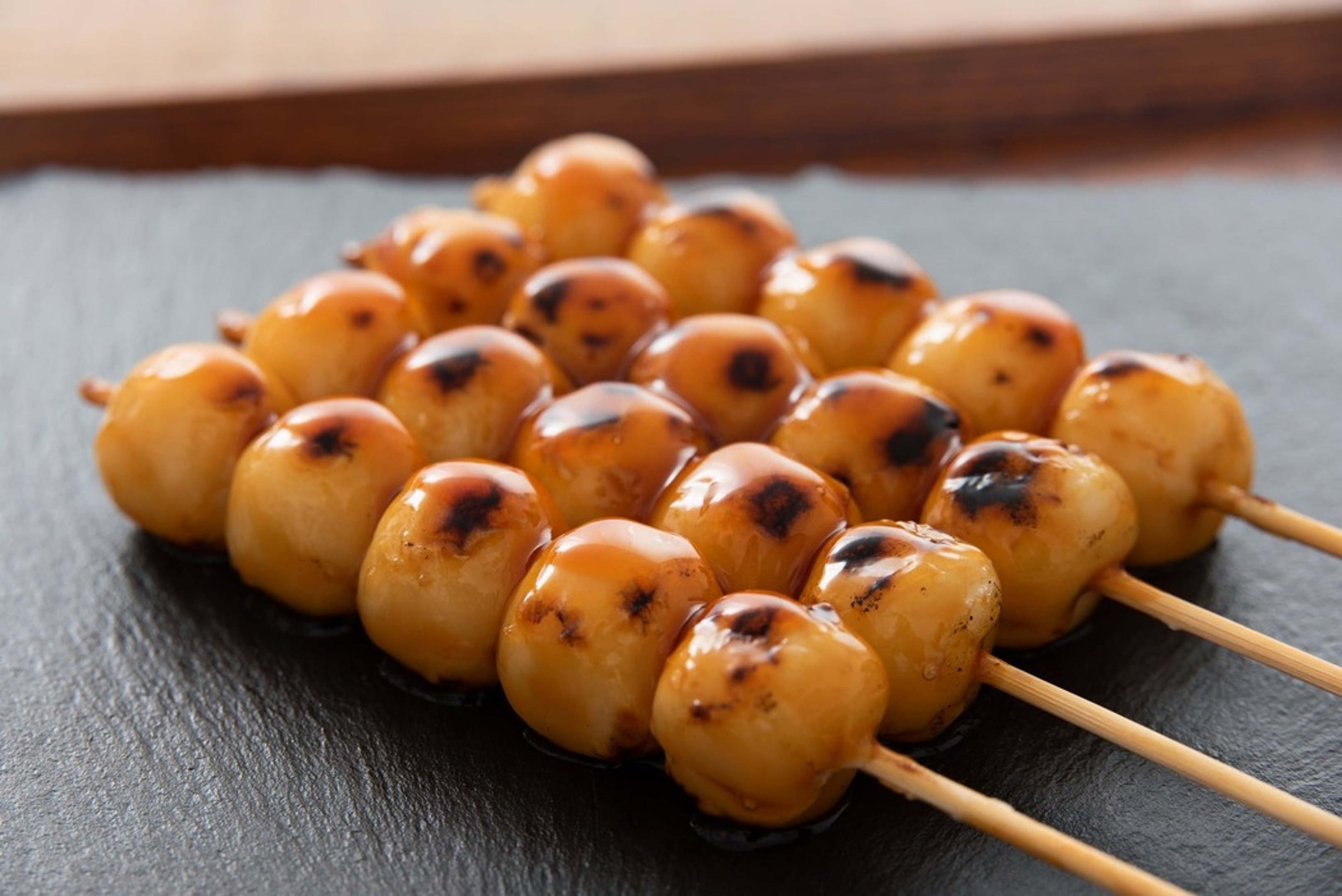 Mitarashi Dango is in the Japanese street food list